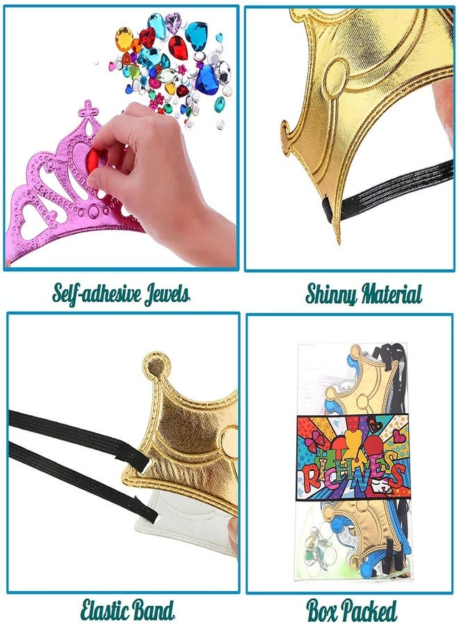 RICHNESS Kids Crown Craft DIY Tiaras Make Your Own Crowns at Birthday Party Favours 12pcs (Gold) … - Image 2